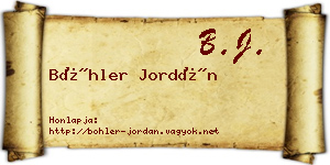 Böhler Jordán névjegykártya